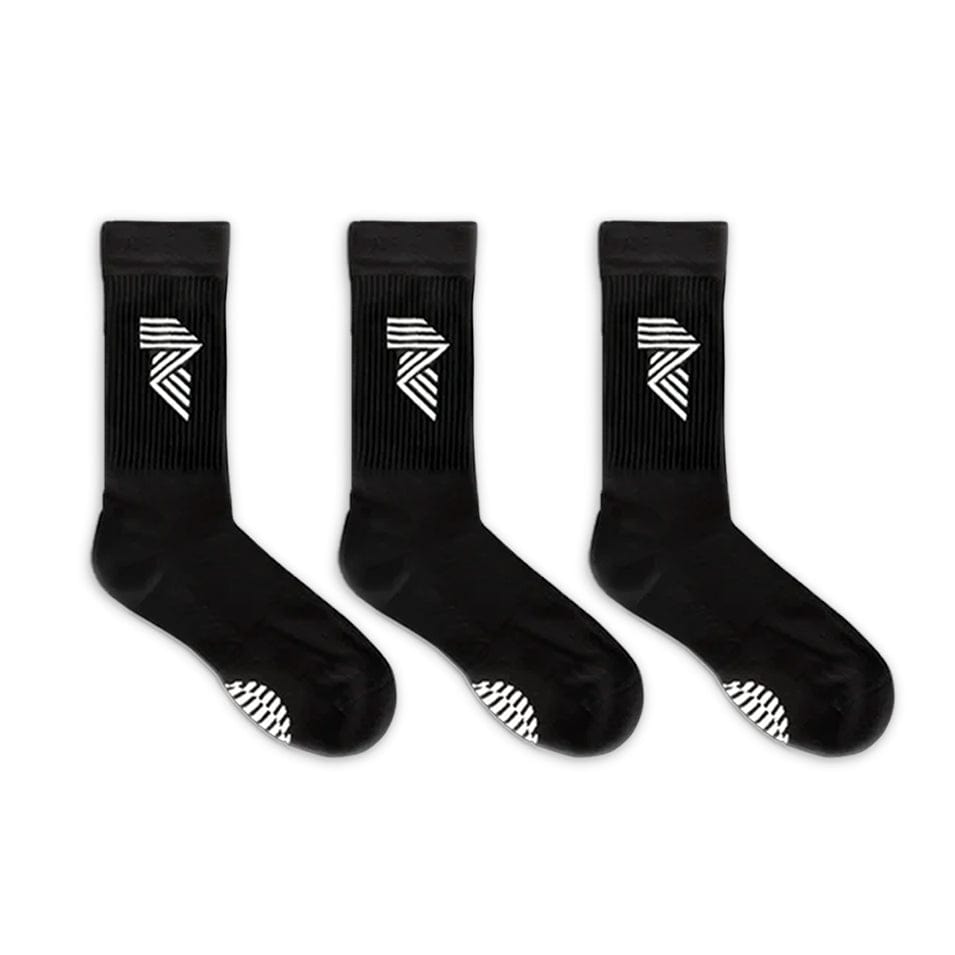 R.A.D® GENERAL SOCK TRIPLE PACK BLACK at R.A.D® UK - Performance Socks . 03_Black_R_logo_sock — View 2