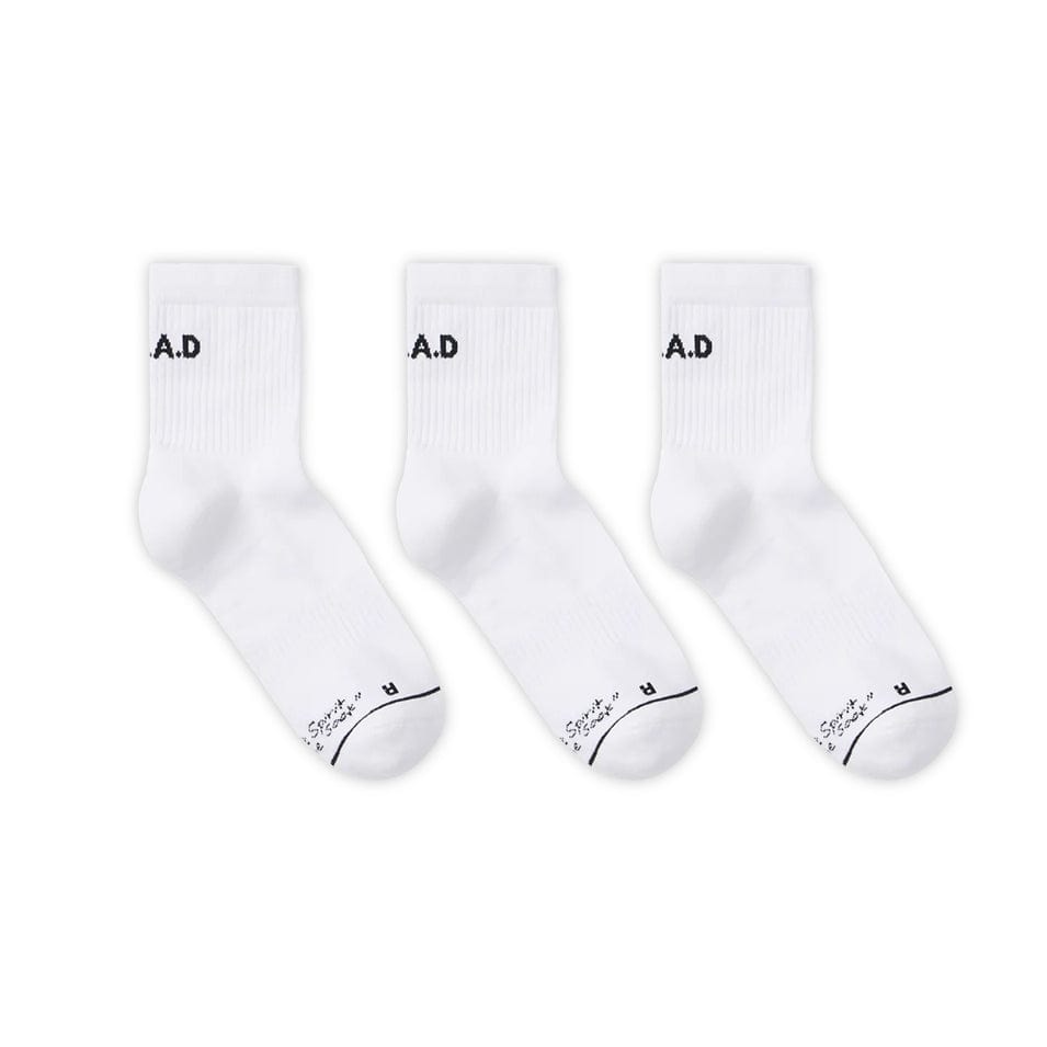 SHORTIE SOCK TRIPLE PACK WHITE at R.A.D® UK - Performance Socks . 04_Short_white_textside