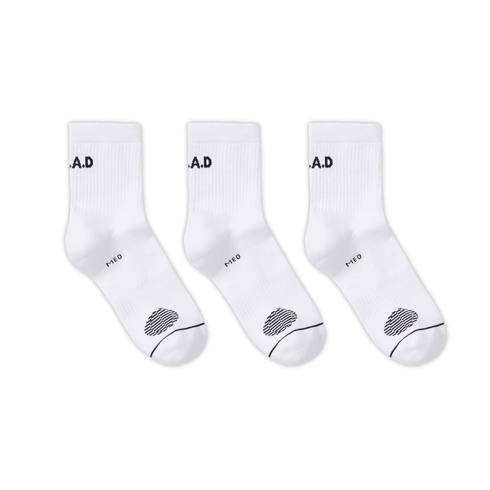 SHORTIE SOCK TRIPLE PACK WHITE at R.A.D® UK - Performance Socks . 04_shortwhite_globe
