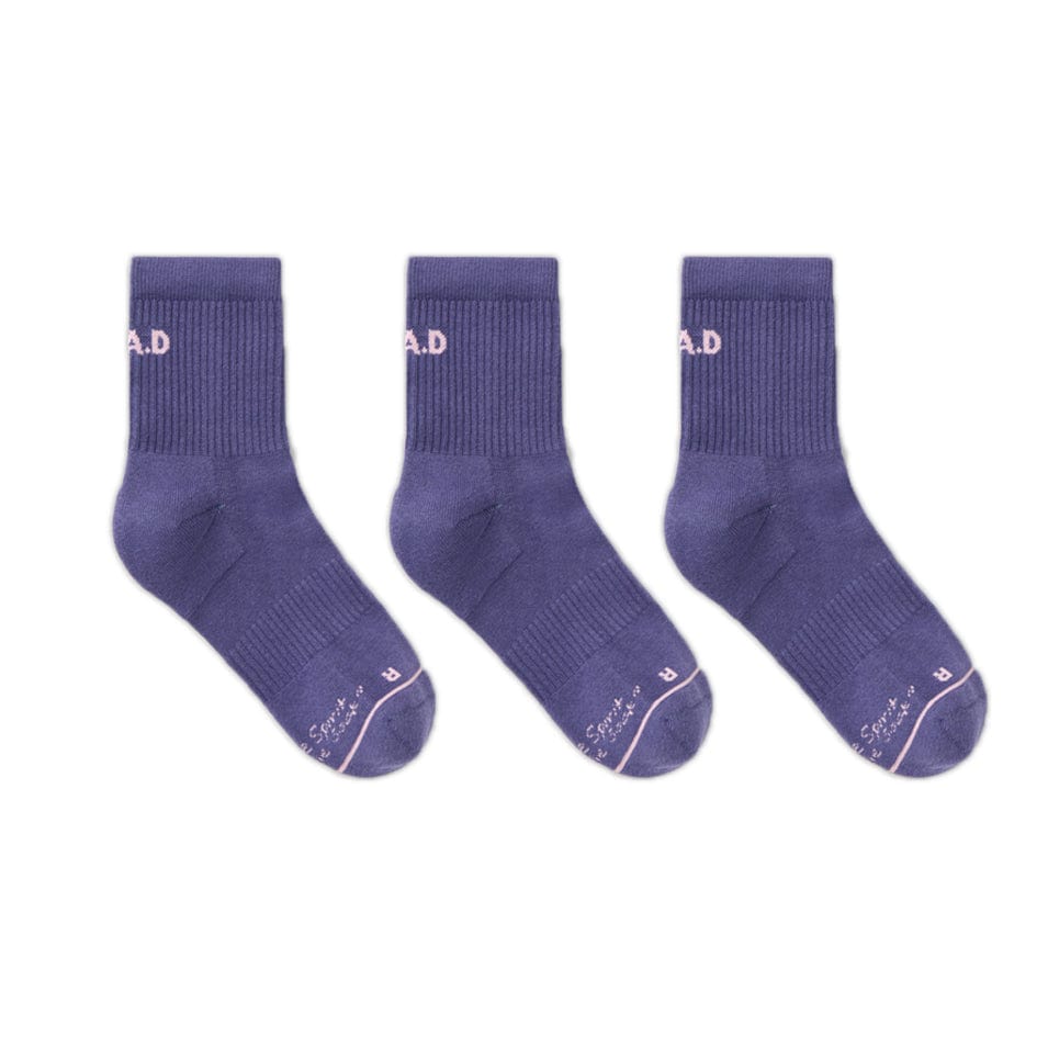 SHORTIE SOCK TRIPLE PACK HERON at R.A.D® UK - Performance Socks . 05_Heronsock_darkpurple_Typeside