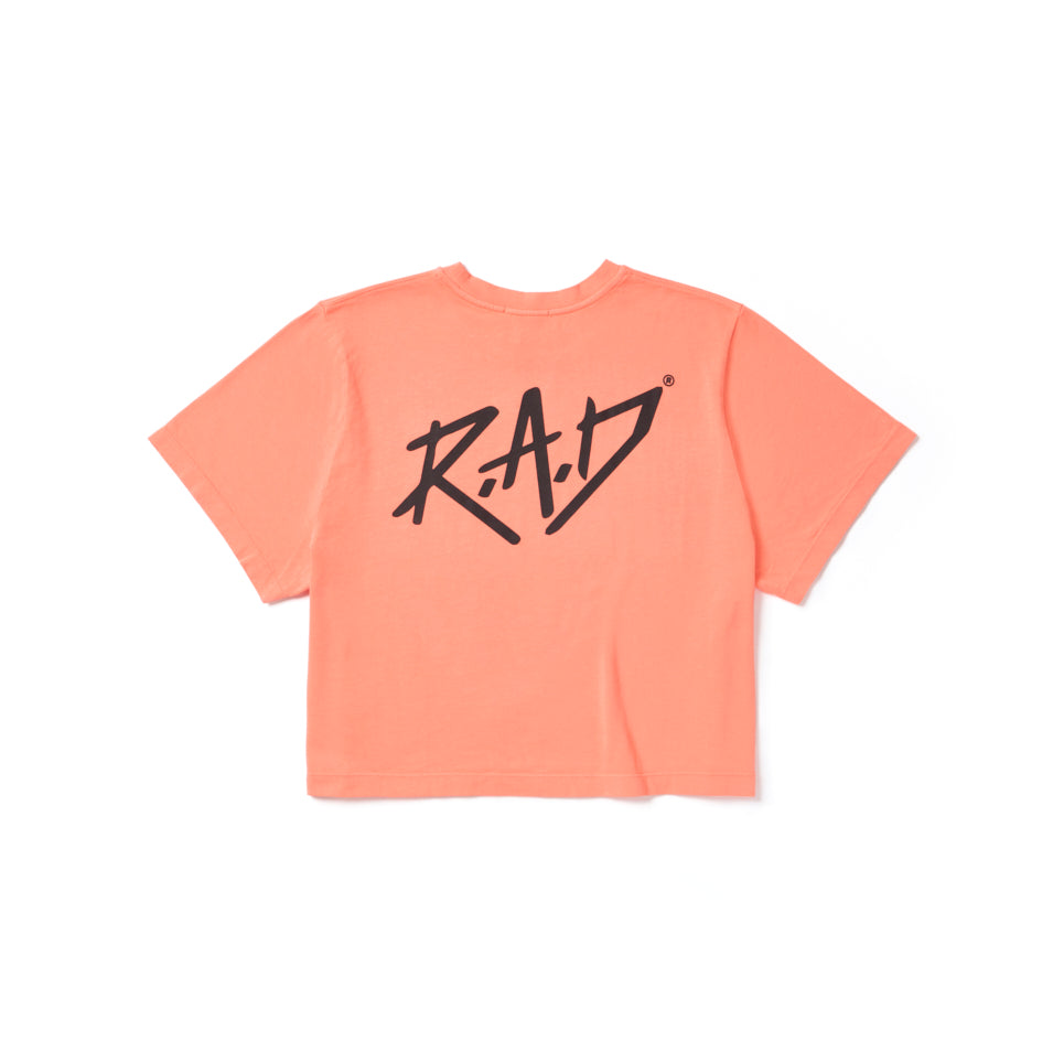 SKETCH CROP FLUORO ORANGE at R.A.D® UK - Performance Crop Tee . CROP_TEE_FLURO_ORANGE_3