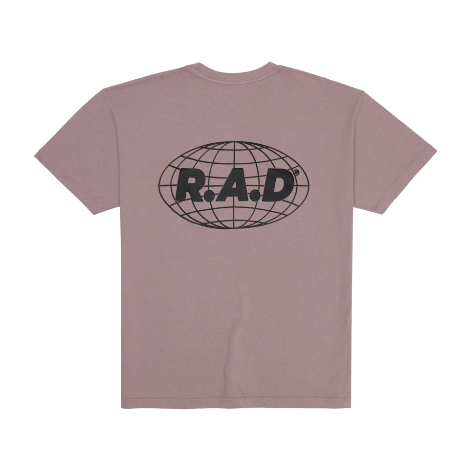 HEAVY™ GLOBE TEE DUSK at R.A.D® - Performance Tees . HEAVYGLOBE_PURPLEDOVE_2 — View 1