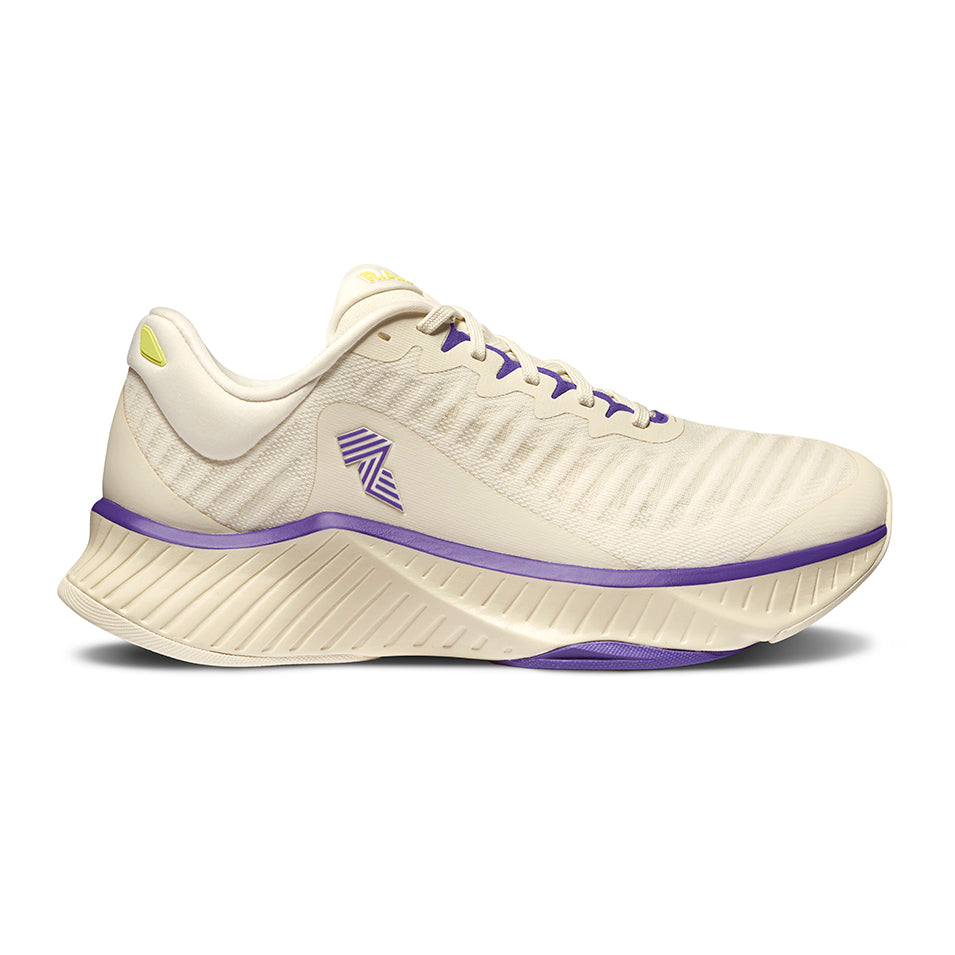 R.A.D® R-1 ANTIQUE WHITE/PURPLE at R.A.D® - Performance Footwear . 01RADANTIQUEWHITERUNNERSIDE_2