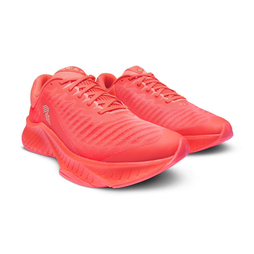 R.A.D® R-1 CORAL GLOW at R.A.D® - Performance Footwear . 02_R.A.D_SUNSETORANGE_R-1_ECOMM_FRONT — View 2