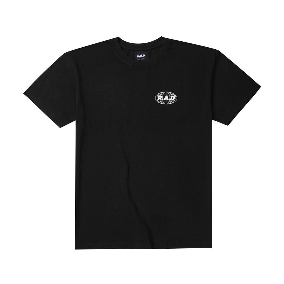 HEAVY™ GLOBE TEE BLACK at R.A.D® - Performance Tees . 0326-HSGLBL_R.A.DHEAVY_SSTeeGLOBEBLACK_A — View 1