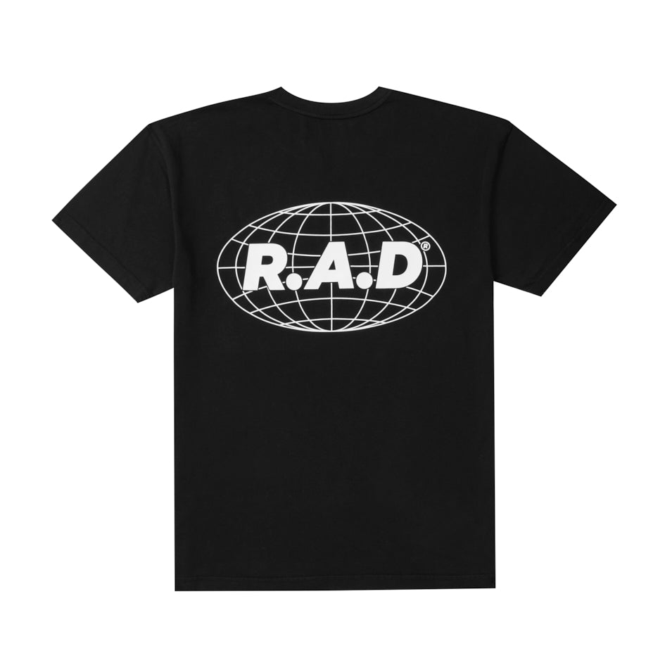 HEAVY™ GLOBE TEE BLACK at R.A.D® - Performance Tees . 0326-HSGLBL_R.A.DHEAVY_SSTeeGLOBEBLACK_B — View 2