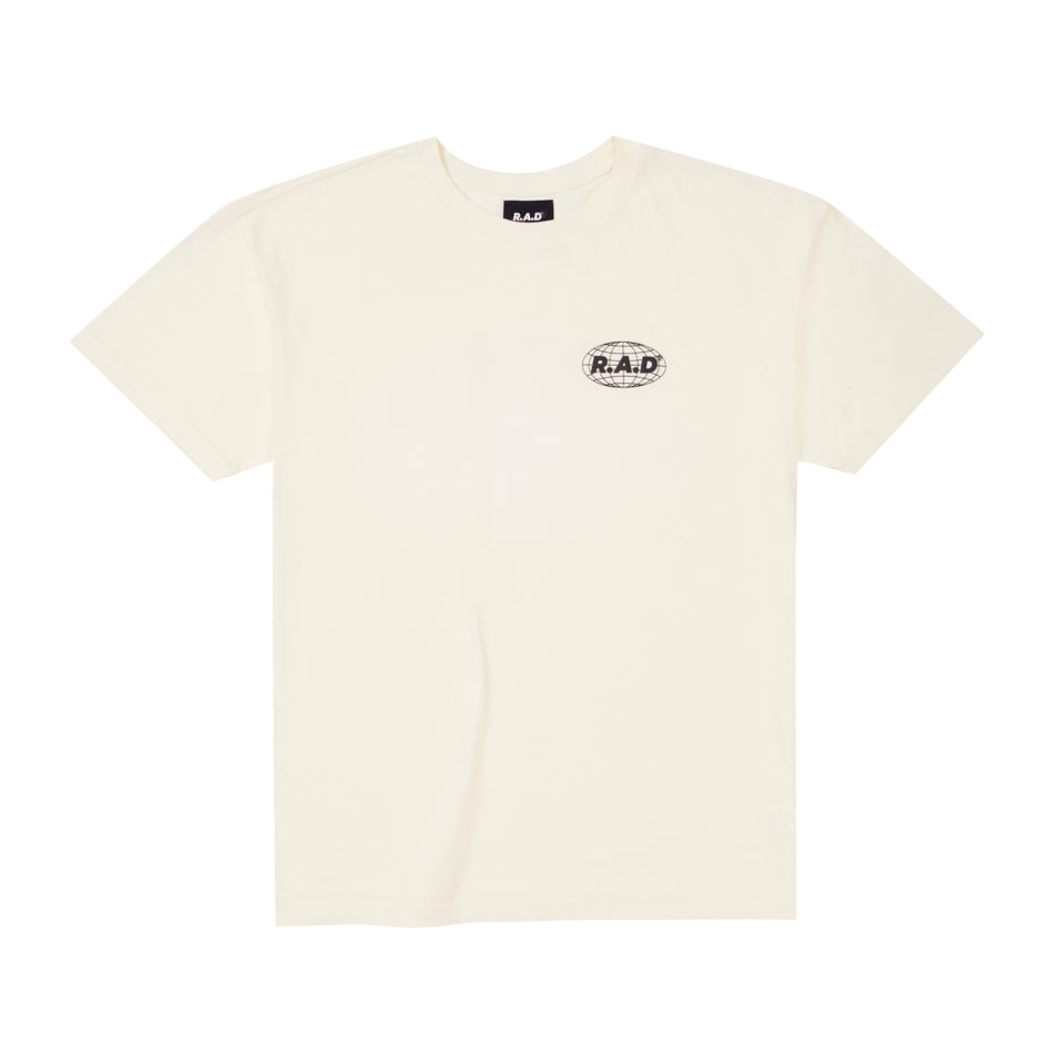 HEAVY™ GLOBE TEE OFF WHITE at R.A.D® - Performance Tees . 0326-HSGLTOBL_R.A.DHEAVY_SSTeeGLOBEOFFWHITE_A — View 1