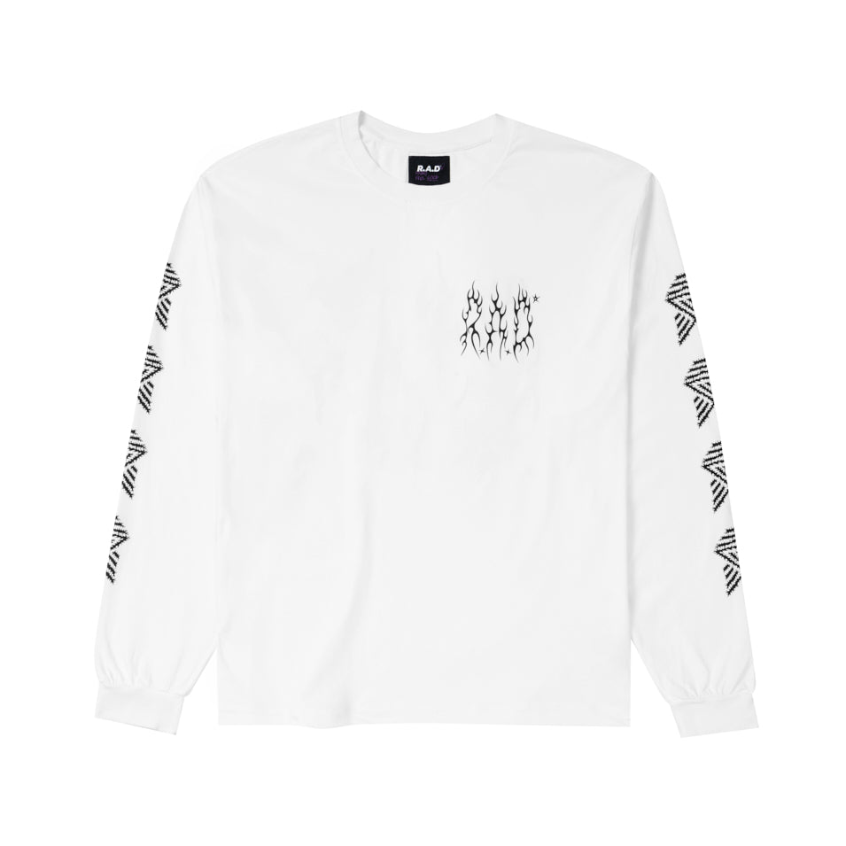 LONG SLEEVE METAL TEE WHITE