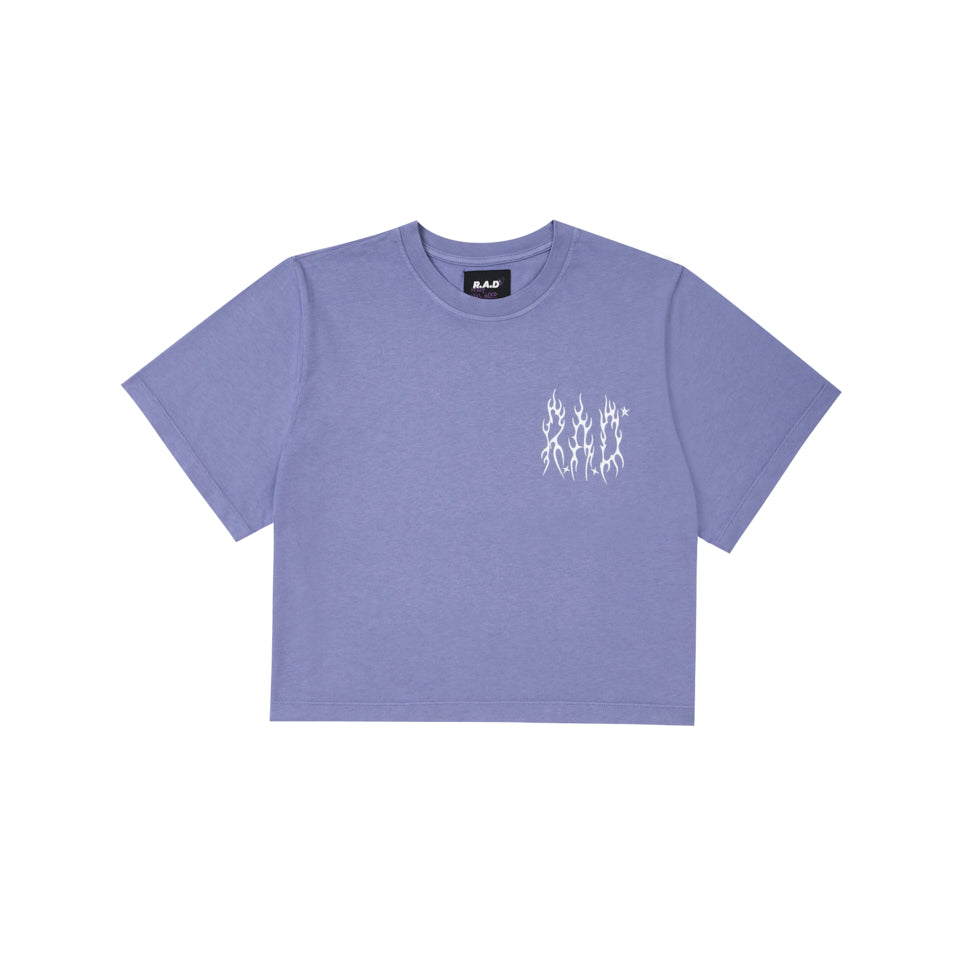 CROP METAL TEE HERON at R.A.D® - Performance Crop Tee . 0326-WCTMEHE_R.A.DWomensCroppedTeeMETALHERON_A — View 1