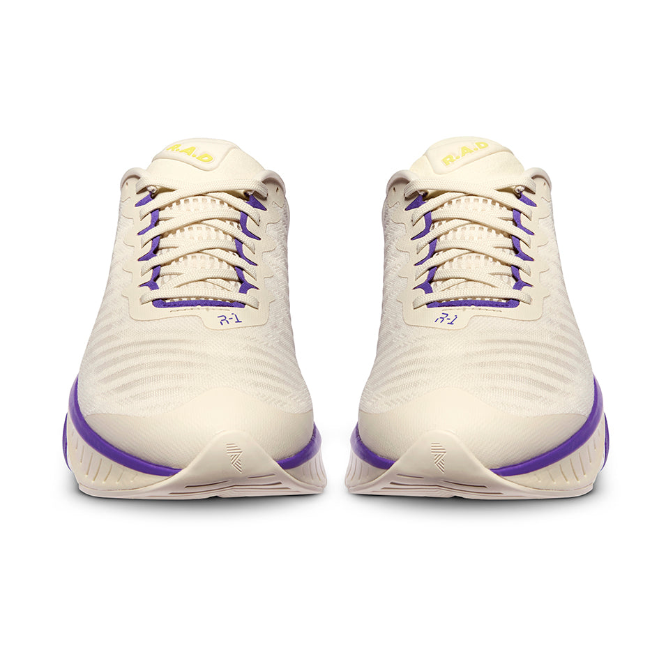 R.A.D® R-1 ANTIQUE WHITE/PURPLE at R.A.D® - Performance Footwear . 04RADANTIQUEWHITERUNNERTOES_2