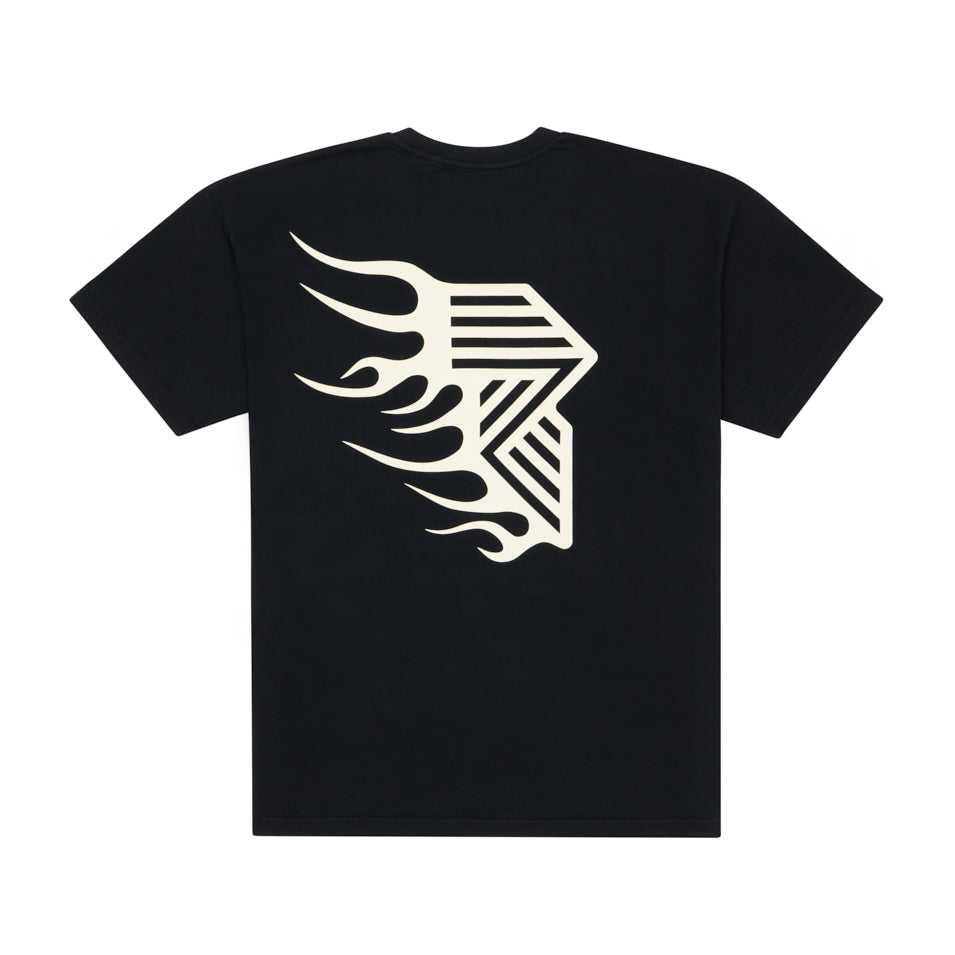 HEAVY™ FLAME TEE BLACK at R.A.D® - Performance Tees . FLAMES_BLACK_B — View 2