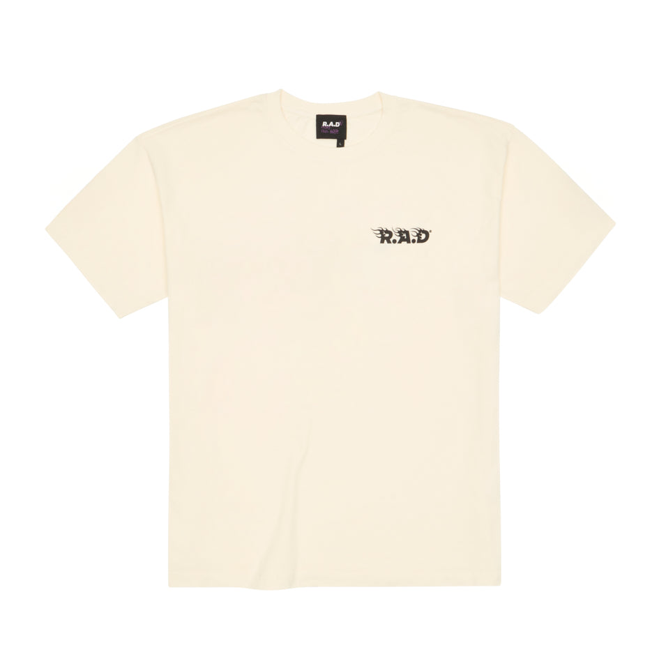 HEAVY™ FLAME TEE OFF WHITE at R.A.D® - Performance Tees . FLAMES_TOFU_A — View 1