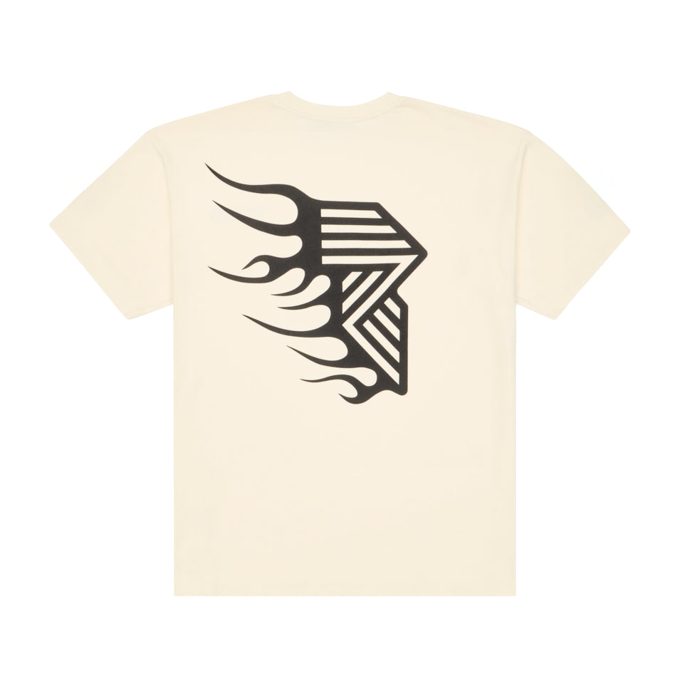 HEAVY™ FLAME TEE OFF WHITE at R.A.D® - Performance Tees . FLAMES_TOFU_B — View 2