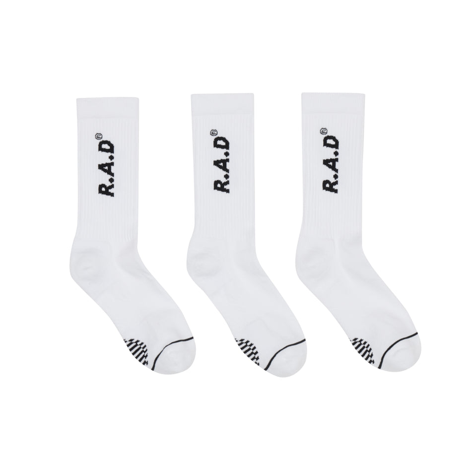 R.A.D® GENERAL SOCK TRIPLE PACK WHITE at R.A.D® - Performance Socks . GENERALSOCKTRIPLEPACK_WHITE_2