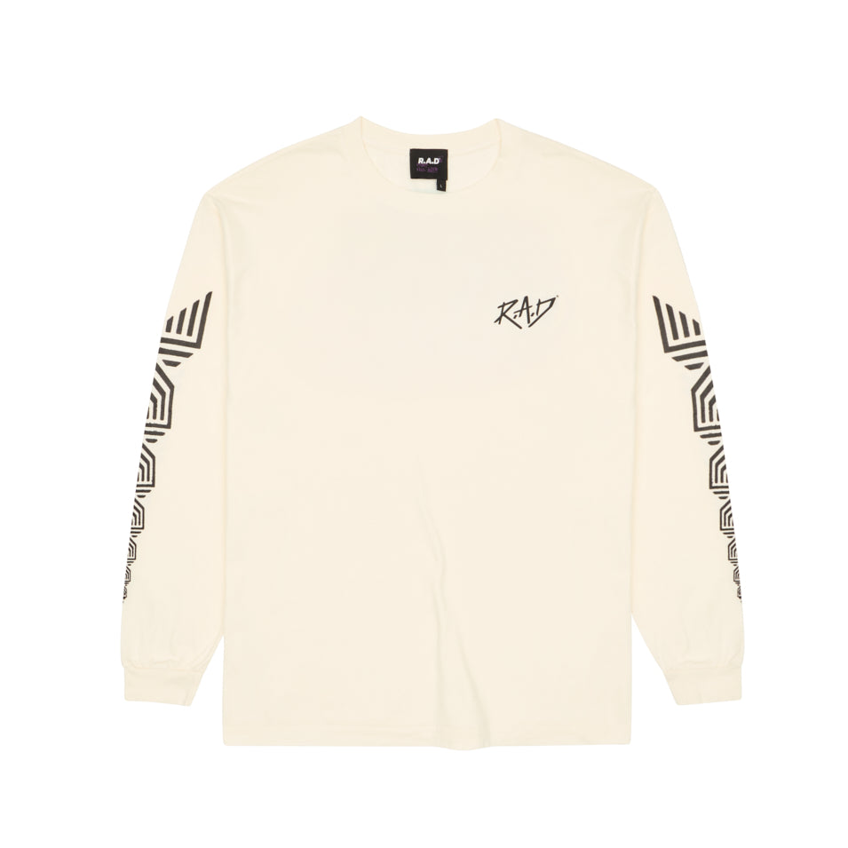LONG SLEEVE GLOBE TEE OFF WHITE at R.A.D® - Performance Long Sleeve Tees . GLOBEMENSLS_TOFU_A — View 1