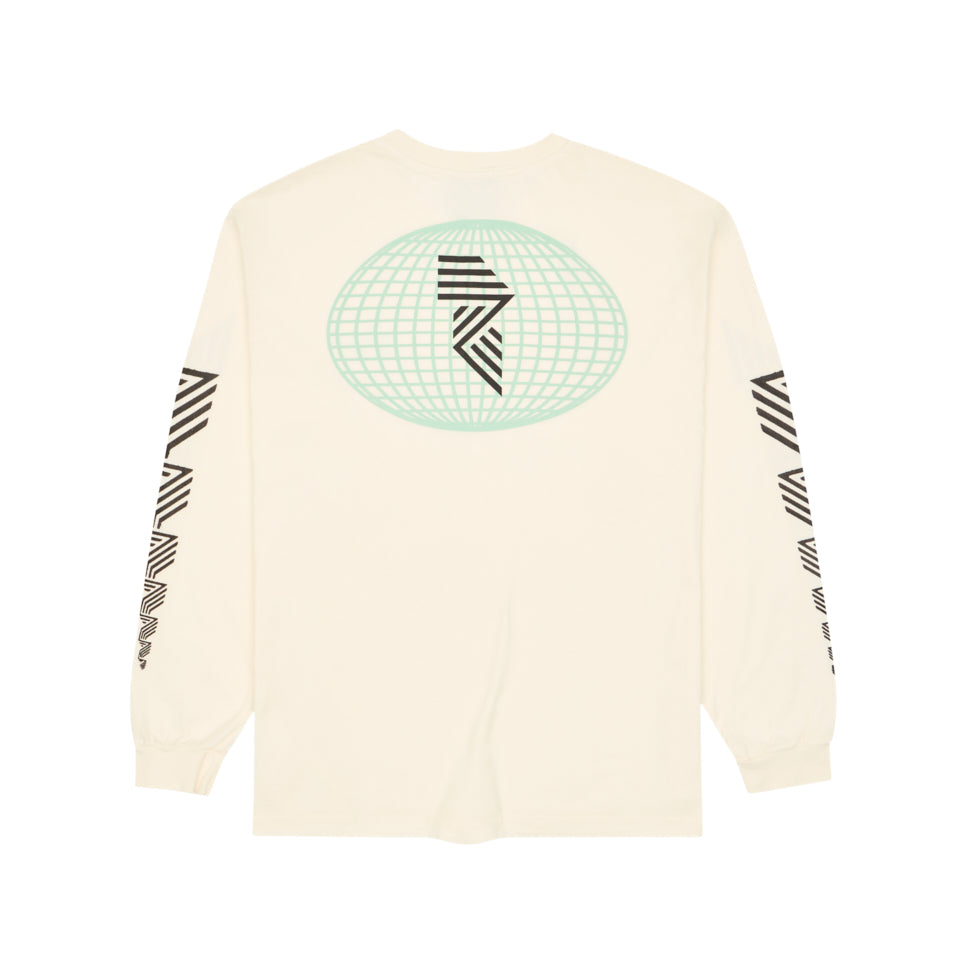 LONG SLEEVE GLOBE TEE OFF WHITE at R.A.D® - Performance Long Sleeve Tees . GLOBEMENSLS_TOFU_B — View 2