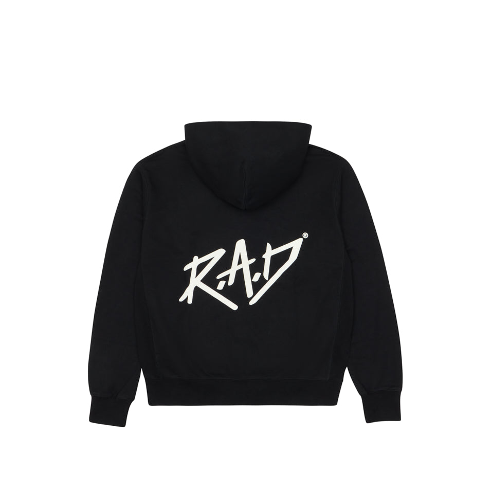 ZIP SKETCH HOODIE BLACK at R.A.D® - Performance Sweats . MENSZIPHOODIE_BLACK_0425-ZHSKBL_B — View 2
