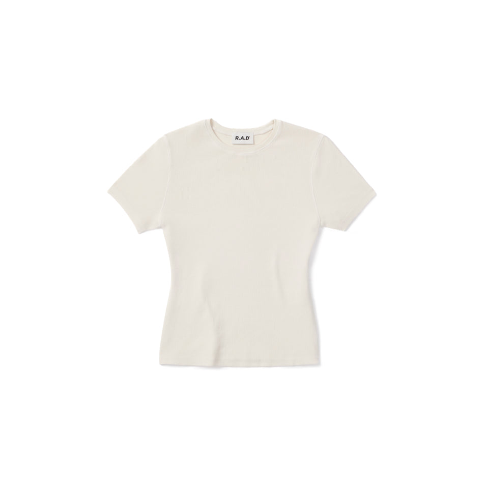 RIB TEE OFF WHITE