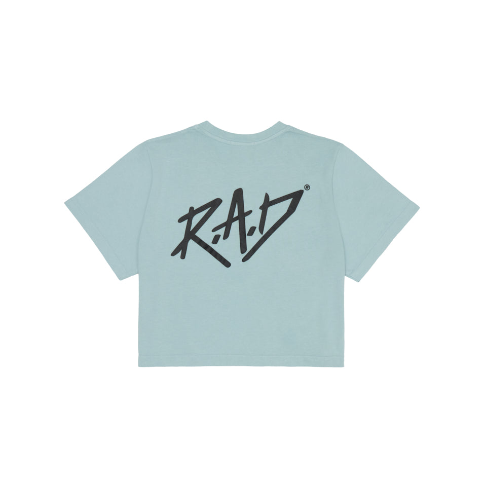 SKETCH CROP TEE ETHER at R.A.D® - Performance Crop Tee . STRIKECROP_ETHER_2 — View 2